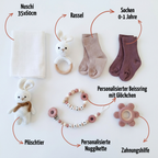 Baby Geschenk personalisiert mit Name zur Geburt, Taufe & Babyshower - Hase