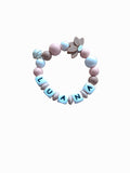 Beissring personalisiert mit Name - Lotusblume Rosa
