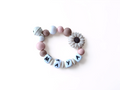 Beissring personalisiert mit Name / Geschenk zur Geburt -  Blume Beige