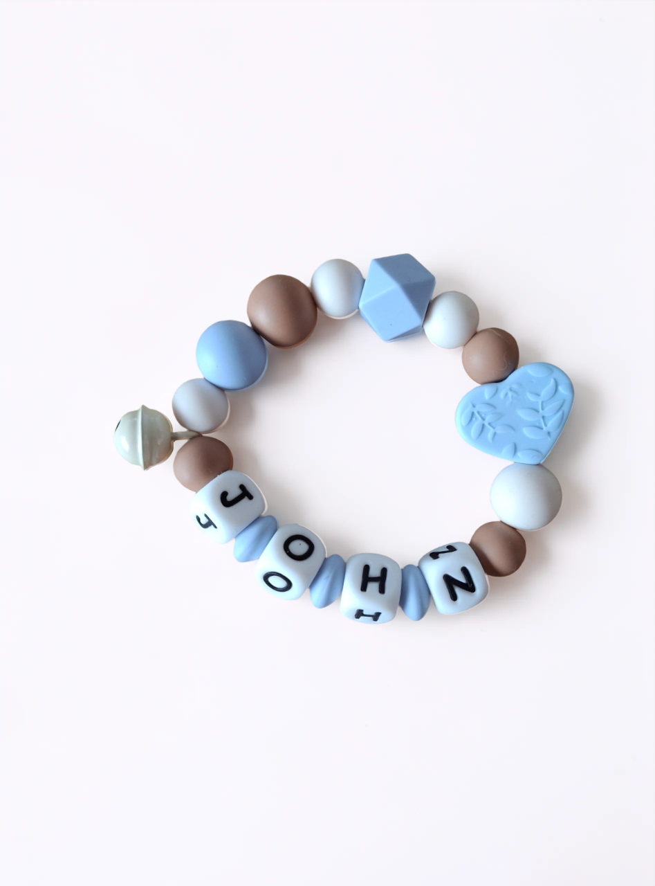 Beissring personalisiert mit Name / Geschenk zur Geburt -  Herz