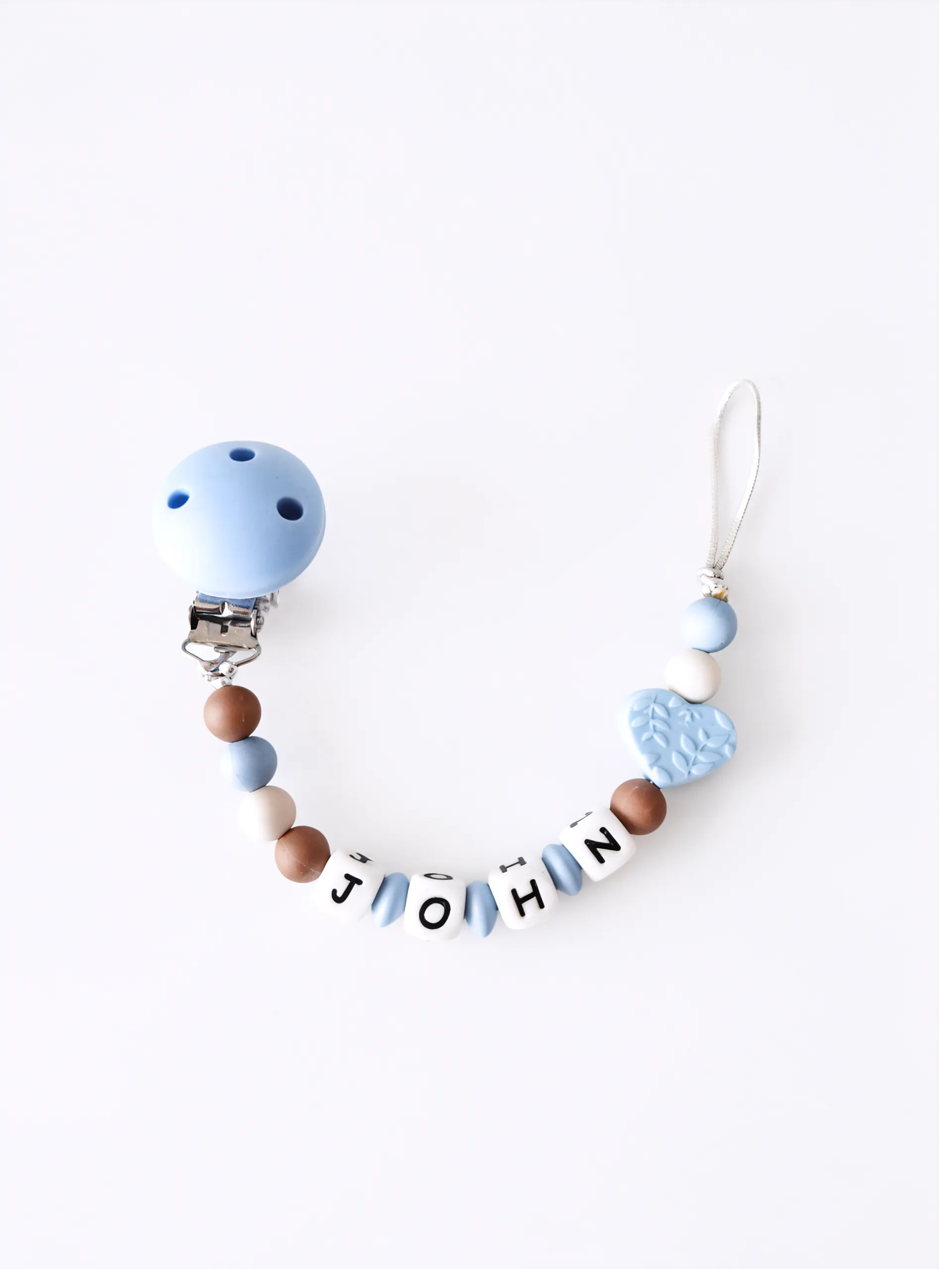 Nuggikette personalisiert mit Namen / Geschenk zur Geburt - Herz