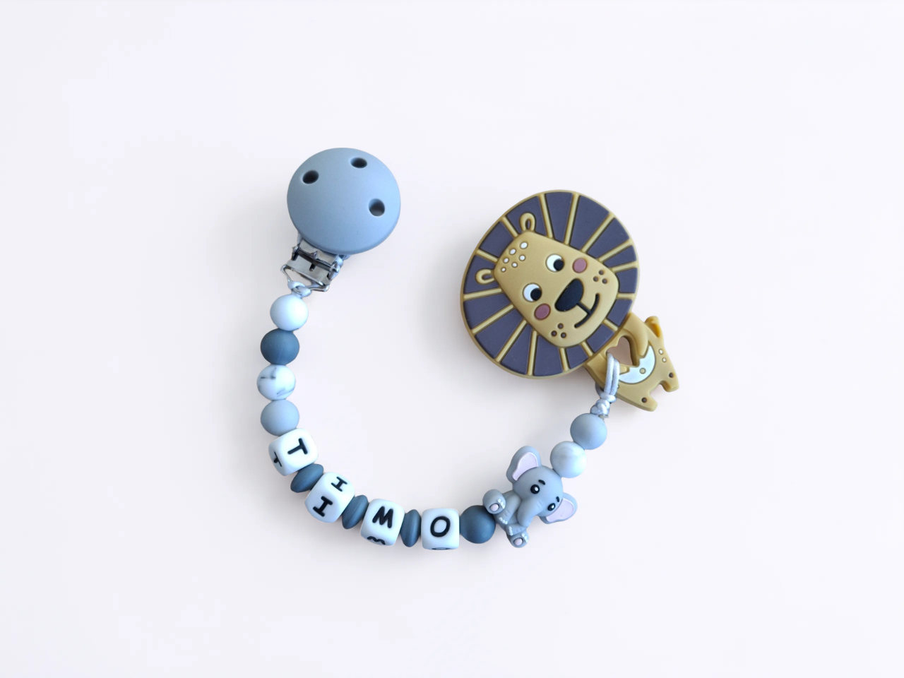 Beisskette personalisiert mit Namen / Geschenk zur Geburt - Löwe