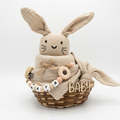 Baby Geschenk personalisiert mit Name zur Geburt, Taufe & Babyshower - Hase beige