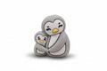 Silikonmotiv Pingu und Baby – Nuggikette selber machen / Schnullerkette DIY