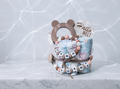 Windeltorte personalisiert mit Namen - Lotusblume Braun