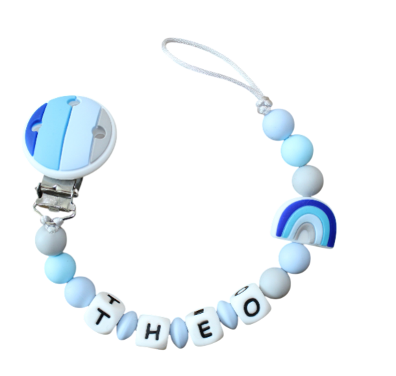 Nuggikette Regenbogen Blau