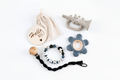 Baby Geschenk personalisiert mit Namen -  Grau - Trompete/Pingu