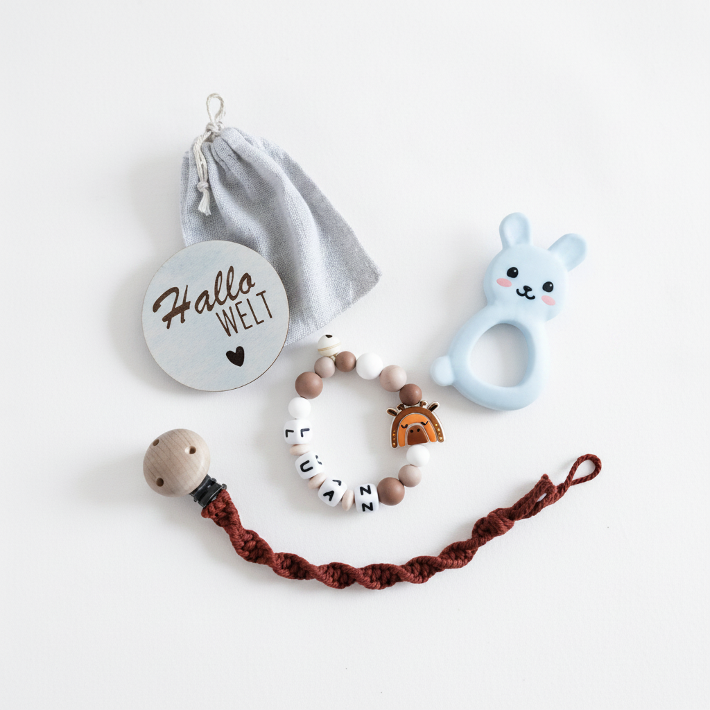 Personalisiertes Babygeschenkset Hase Orange