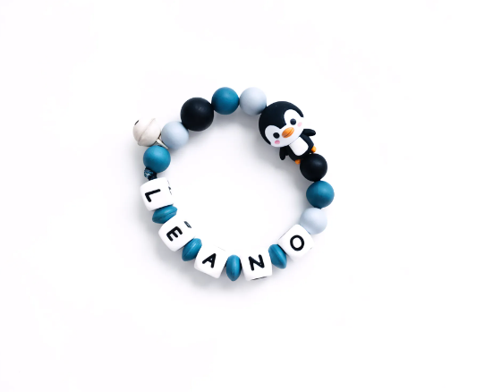 Personalisierbarer Beissring Pingu Schwarz