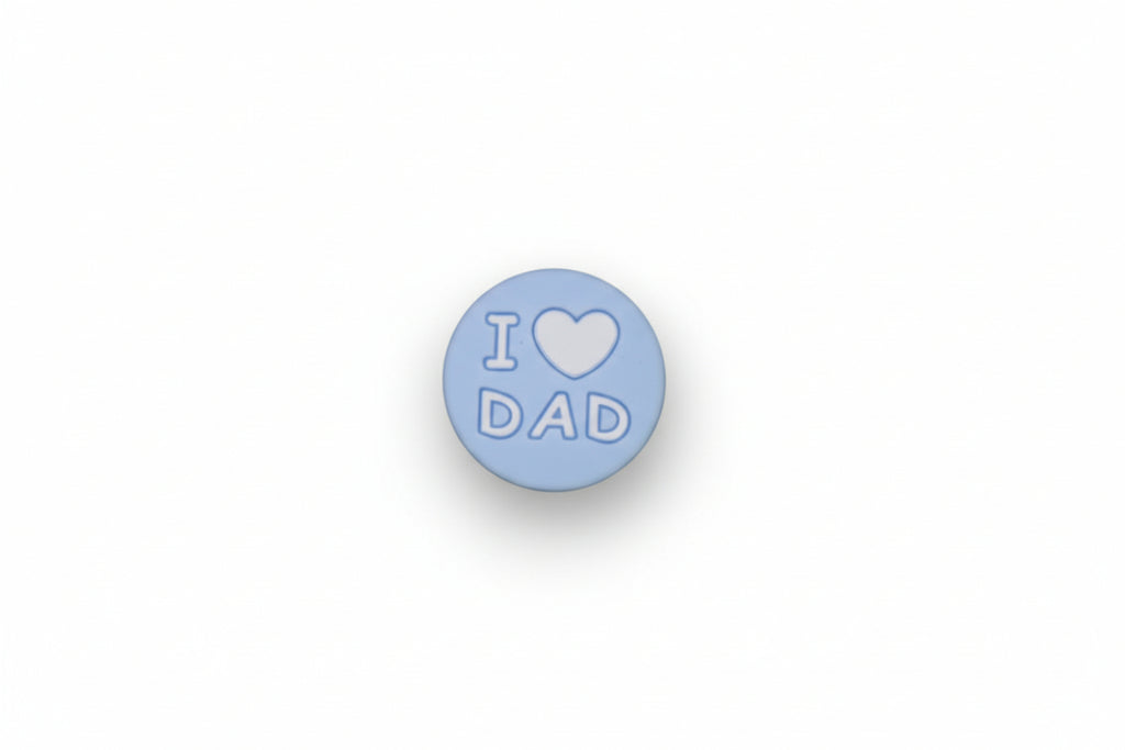 Silikonmotiv "I Love Dad" – Nuggikette selber machen / Schnullerkette DIY